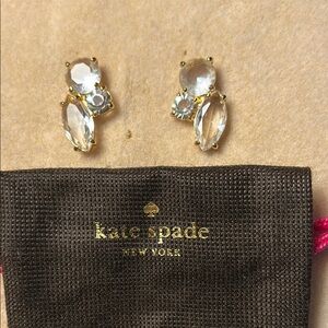Kate Spade Gold and Clear Crystal Earrings